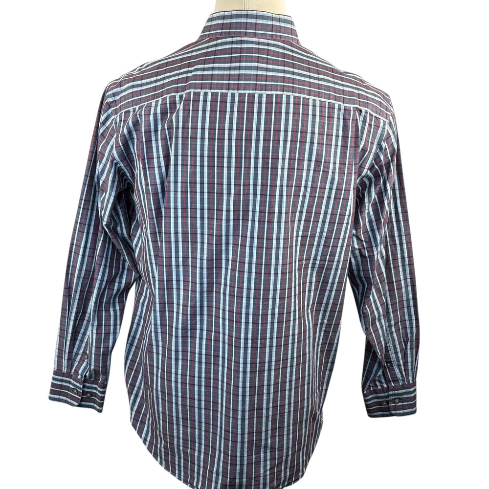 Johnston & Murphy Tailored Fit Men's XL Plaid Long Sleeve Button Down Cotton - Picture 4 of 7